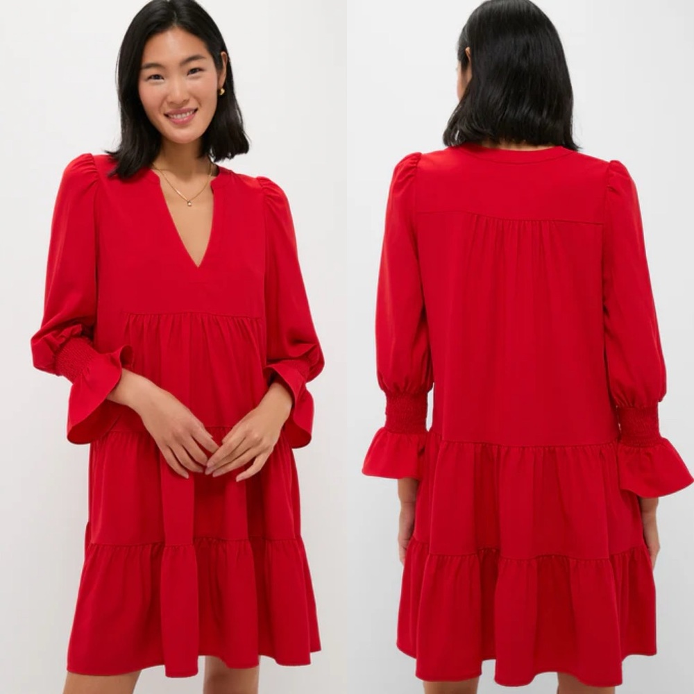 Tuckernuck Pomander Place Red Crepe Kenzo Dress Size Medium